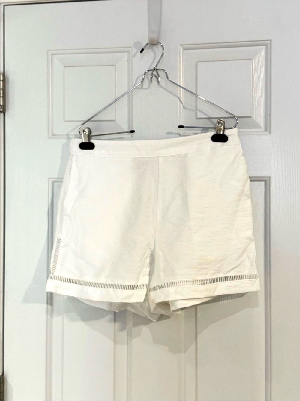 a new day White High-Waist Ladder-Trim Shorts